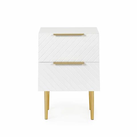 BOXED MAURICE BEDSIDE TABLE WHITE (1 BOX)