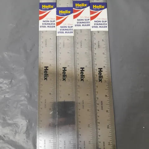 4 X HELIX NON-SLIP METAL SAFETY RULER