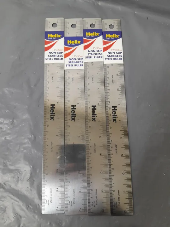 4 X HELIX NON-SLIP METAL SAFETY RULER