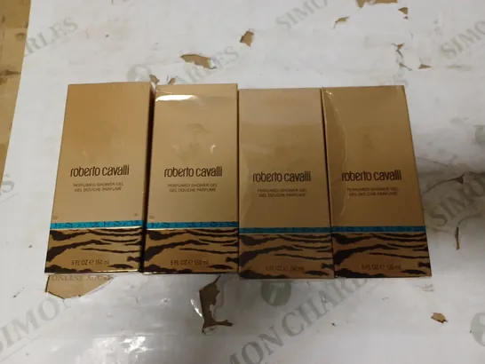 LOT OF 4 BOXED ROBERTO CAVALLI PERFUMED SHOWER GEL 150ML