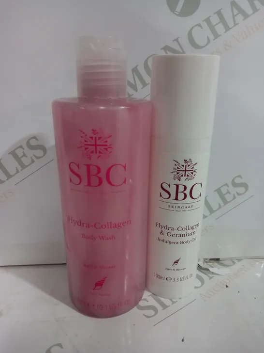 SET OF 2 SBC HYDRA-COLLAGEN BODY WASH - BODY OIL 