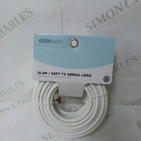 MEDIUM BOX OF APPROXIMATELY 15 50FT TV AERIAL LEADS