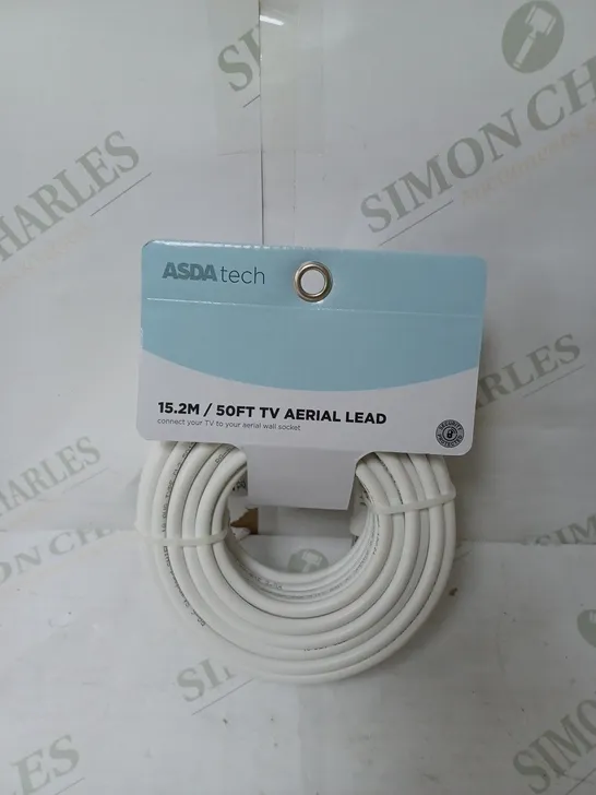 MEDIUM BOX OF APPROXIMATELY 15 50FT TV AERIAL LEADS