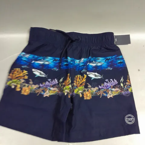 ABERCROMBIE KIDS SHARK DESIGN SWIMMING SHORTS - 7/8 YRS 