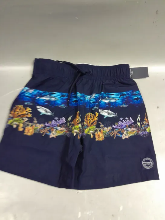 ABERCROMBIE KIDS SHARK DESIGN SWIMMING SHORTS - 7/8 YRS 