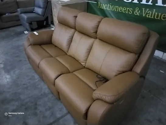 QUALITY BRITISH DESIGNER G PLAN KINGSBURY 3 SEATER ELECTRIC RECLINING CHAIR CAMBRIDGE TAN LEATHER