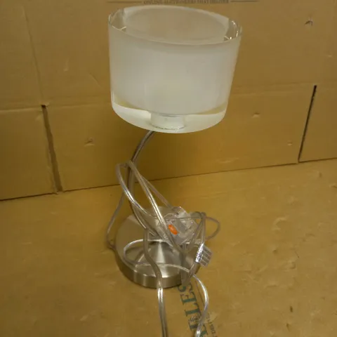 DESIGNER CHROME EFFECT/GLASS TABLE LAMP