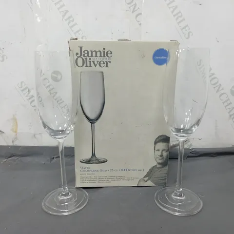 BOXED SET OF 2 JAMIE OLIVER GET INSPIRED WAVES CHAMPAGNE GLASSES (25CL) - COLLECTION ONLY