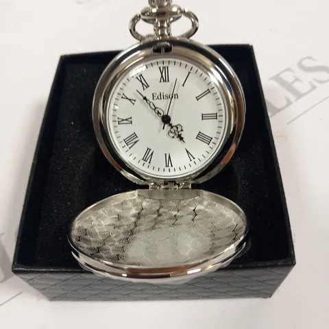 MENS EDISON POCKET WATCH WITH CHAIN – BRAND NEW IN BOX