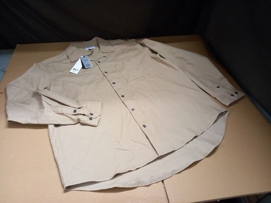 PAIDINFULL LONG SLEEVED BRIXTON OVERSHIRT IN BEIGE - XXL