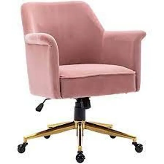 BOXED DESIGNER RENE OFFICE CHAIR ROSE VELVET (1 BOX)