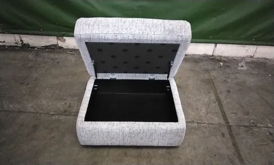 QUALITY BRITISH DESIGNED & MANUFACTURED G PLAN STRATFORD STORAGE FOOTSTOOL HARBOUR SLATE FABRIC