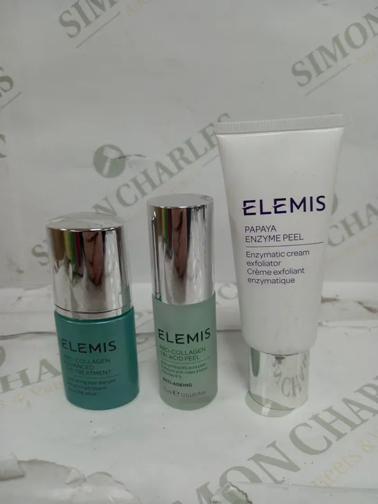 SET OF 3 ELEMIS PRODUCTS TO INCLUDE EYE TREATMENT, ACID PEEL, ENZYME PEEL