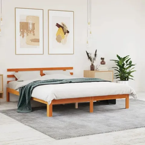 BOXED BED FRAME SOLID WOOD