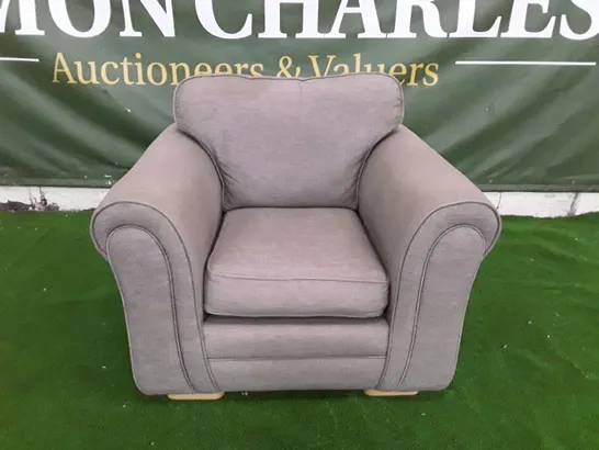 DESIGNER ARMCHAIR - GREY FABRIC