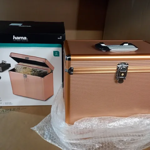 BOXED HAMA ALUMINIUM LOOK LP CASE IN ROSE GOLD