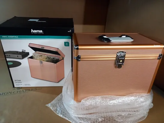 BOXED HAMA ALUMINIUM LOOK LP CASE IN ROSE GOLD