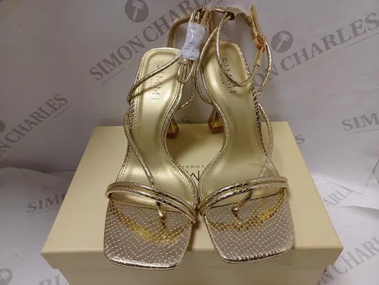 SIMMI ZEDAL 1 HEELED SANDALS - GOLD SNAKE SCALES (UK 3)