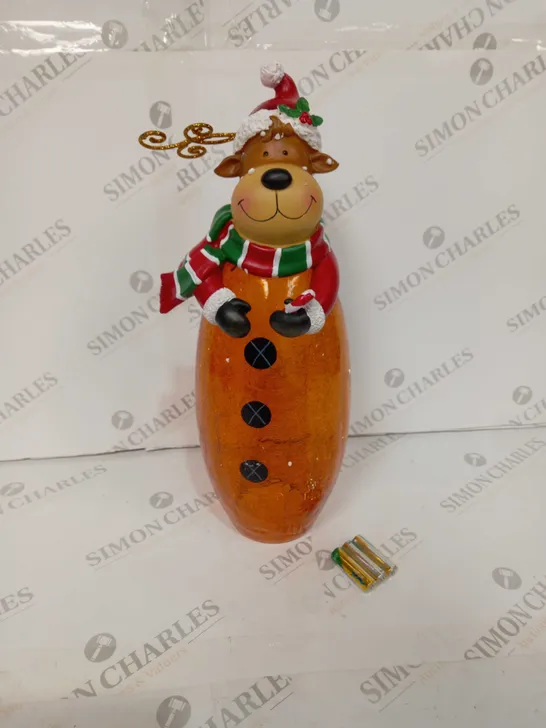 FESTIVE PRE-LIT LARGE GLASS CHRISTMAS CHARACTER - REINDEER (COLLECTION ONLY)