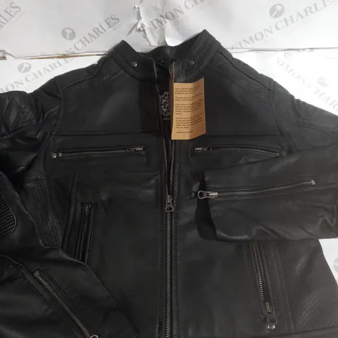 REAL LEATHER CAFE RACER JACKET - SMALL WOMENS 