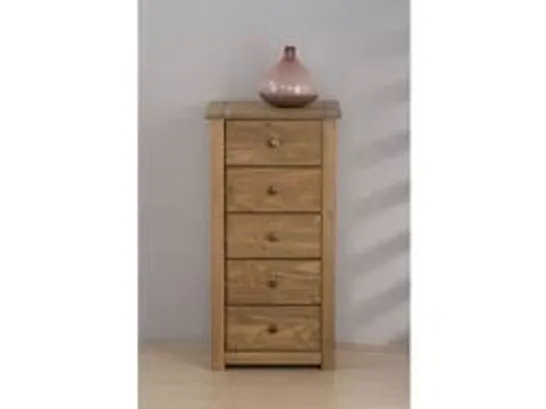 BOXED SANTIAGO 5 DRAWER CHEST PINE