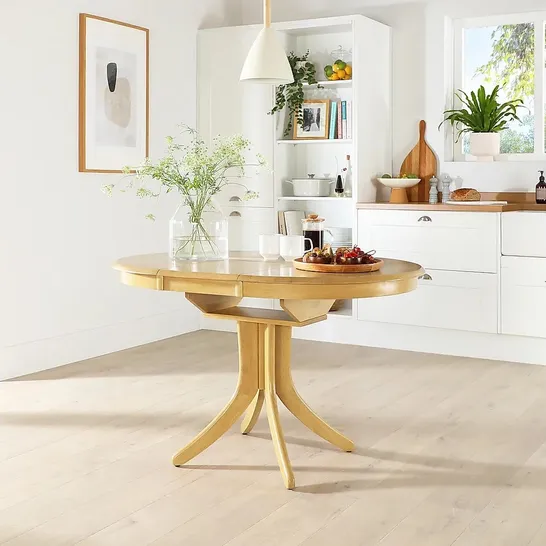 BOXED DESIGNER HUDSON ROUND OAK 90-120CM EXTENDING DINING TABLE 