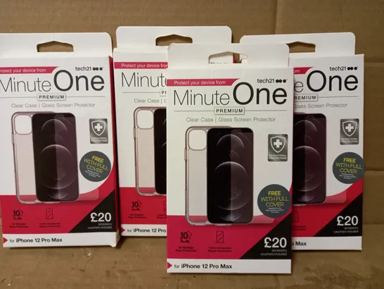 LOT OF 4 MINUTE ONE CLEAR CASES FOR IPHONE 12 PRO MAX