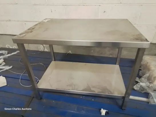 TWO TIER STAINLESS STEEL SIDE TABLE/STAND