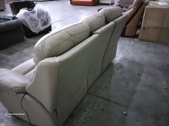 QUALITY BRITISH DESIGNER G PLAN KINGSBURY 3 SEATER ELECTRIC RECLINING CAMBRIDGE TAUPE LEATHER