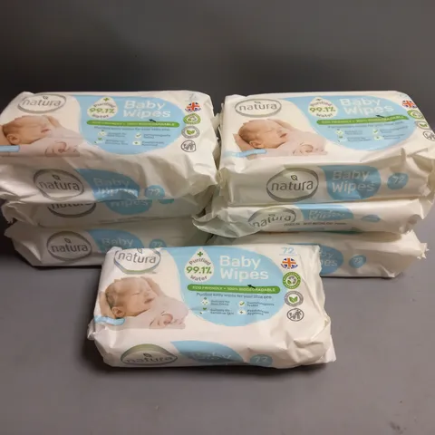 LOT OF 7 PACKS OF 72 NATURA BABY WIPES FRAGRANCE FREE