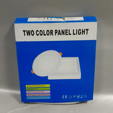 APPROXIMATELY 15 BOXED TWO COLOUR PANEL LIGHTS IN VARIOUS SIZES 