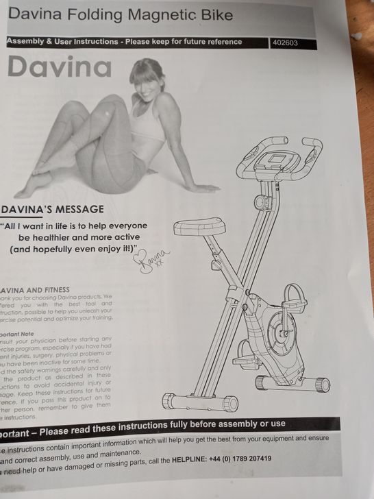 DAVINA FITNESS FOLDING MAGNETIC EXERCISE BIKE - MINT