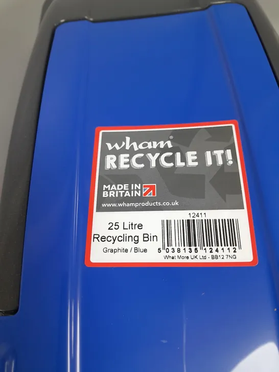 WHAM 25L RECYCLE BIN GRAPHITE/BLUE