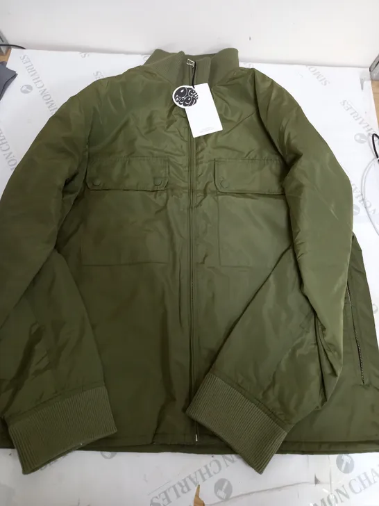 PRETTY GREEN MUNICH JACKER IN KHAKI - LARGE