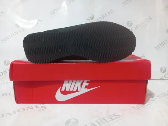 BOXED PAIR OF NIKE CORTEZ PRM SHOES IN BLACK UK SIZE 6