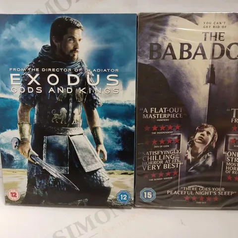 LOT OF APPROXIMATELY 20 DVDS TO INCLUDE 17 'THE BABADOOK' DVDS, 3 'EXODUS GODS AND KINGS' DVDS