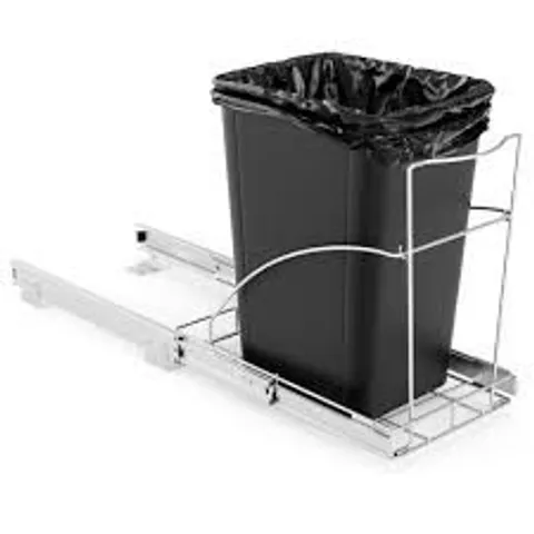 BOXED COSTWAY IN CABINET ROLL-OUT RACK FOR WASTE BIN SLIDE OUT WASTE BIN SHELF FITS 29 L BINS