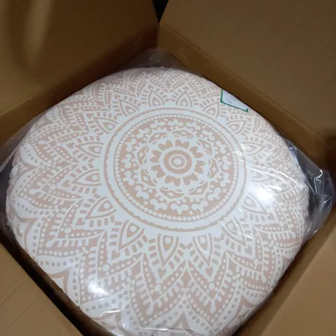 BOXED BRAND NEW GARDEN REFLECTIONS OUTDOOR MANDALA FLOOR CUSHION - TAUPE (1 BOX)