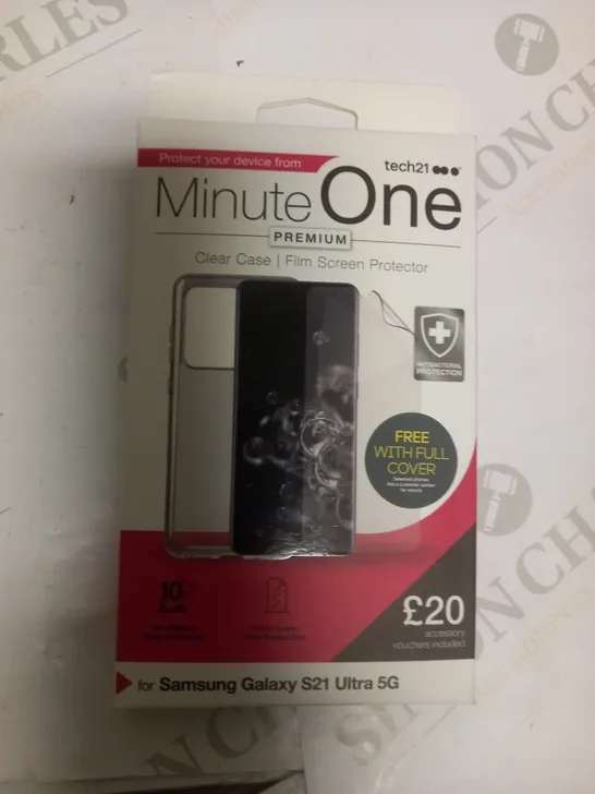 LOT OF 19 MINUTE ONE PREMIUM CLEAR CASE & SCREEN PROTECTOR KITS FOR SAMSUNG GALAXY S21 ULTRA 5G