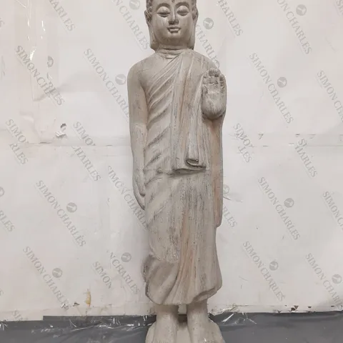 HOMEHUT GREY STANDING THAI CERAMIC BUDDHA ORNAMENT