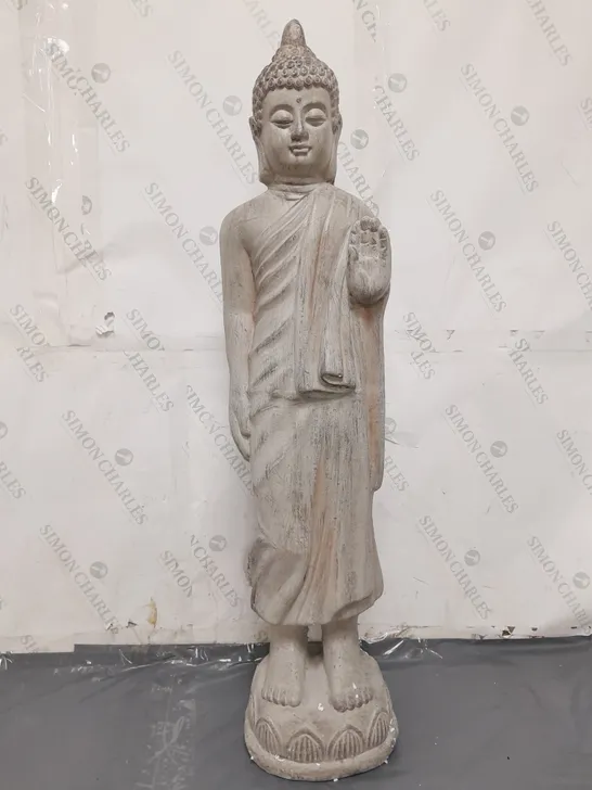 HOMEHUT GREY STANDING THAI CERAMIC BUDDHA ORNAMENT