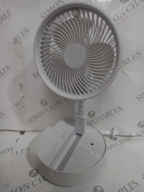 BELL & HOWELL OSCILLATING FOLDING RECHARGEABLE FAN, WHITE