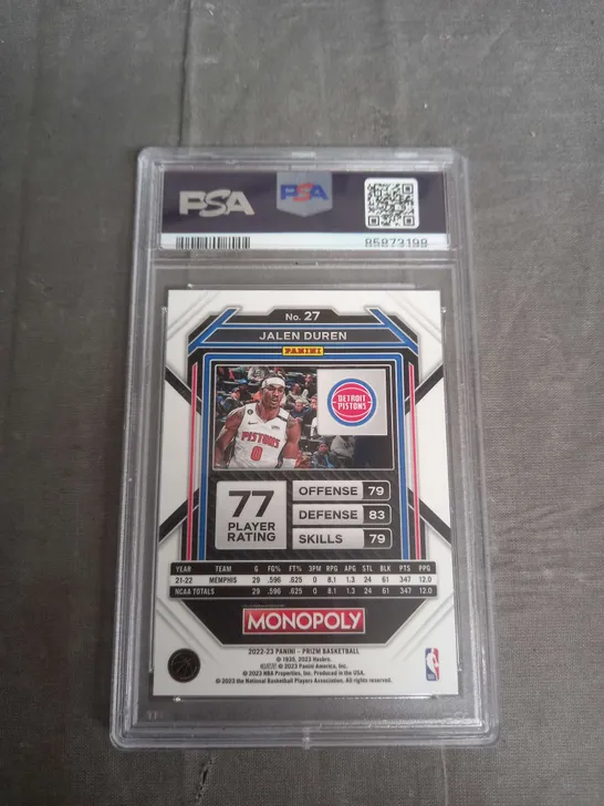 2022 PRIZM MONOPOLY JALEN DUREN - PSA 9 - MINT 