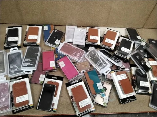 LARGE ASSORTMENT OF VARIOUS MAKE AND MODEL PHONE CASES, IN VARIOUS COLOURS AND STYLES