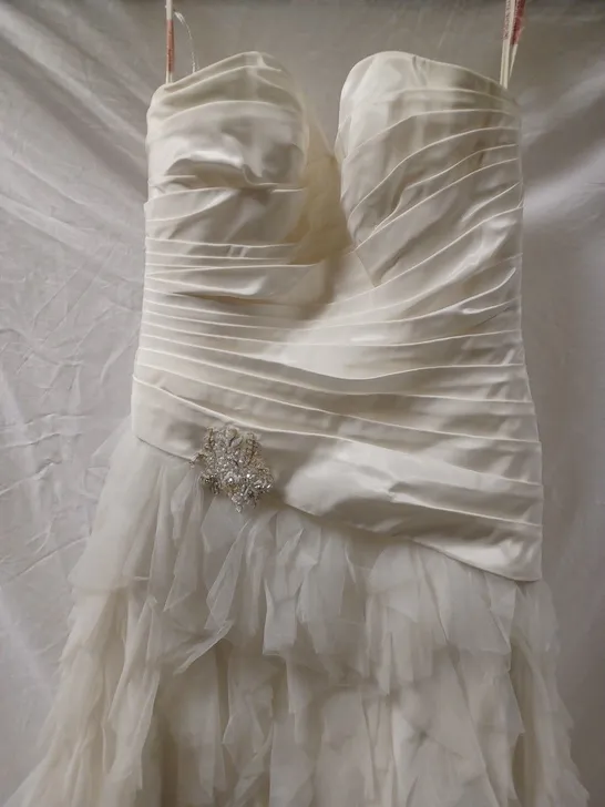 ROSETTA NICOLINE WEDDING DRESS, IVORY - SIZE UNKNOWN