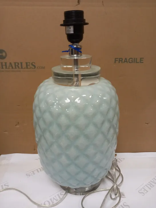 DAR LIGHTING GROUP LIGHT BLUE CERAMIC PINEAPPLE TABLE LAMP BASE ONLY