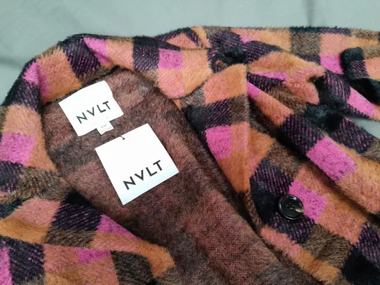 NVLT PINK CHECK BUTTON FRONT COAT - M/M