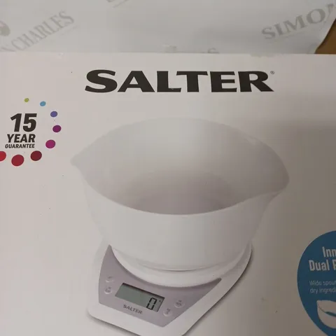 SALTER DUAL POUR ELECTRONIC SCALE WITH MIXING BOWL