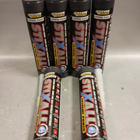 6 x SEALED EVER BUILD STIXALL ADHESIVE & SEALANT - 6 X 290ML - CRYSTAL CLEAR