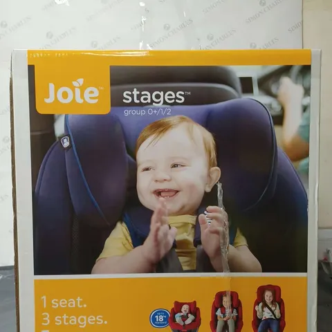 BOXED JOIE STAGES GROUP 0+/1/2 CAR SEAT - COAL